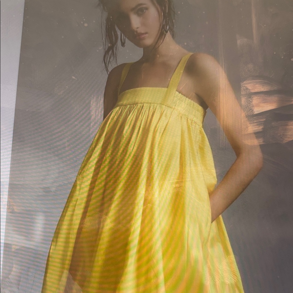 Anthropologie Yellow Mini Dress